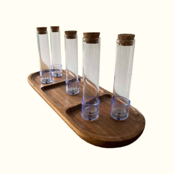 Wooden propagation station with vials